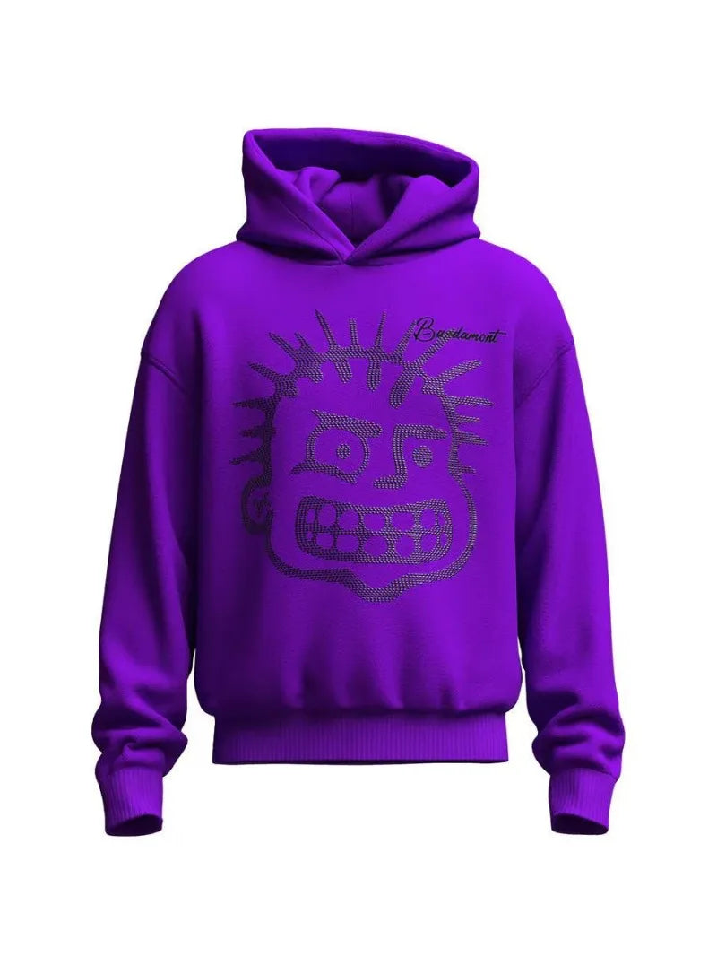 Harajuku Vintage Dark men hoodie Y2k Design Hot Diamond Sweatshirt Winter Hip Hop fashion Trend Cartoon loose couple jumper