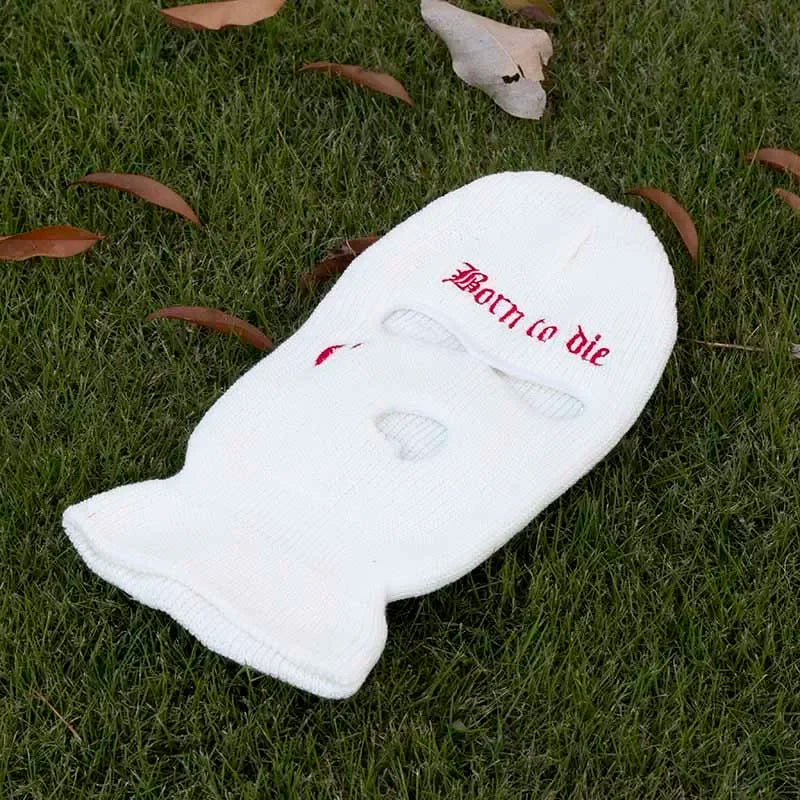 Embroidery Balaclava 3 Hole Full Face Mask Army Tactical Mask Ski Winter Hat Halloween Party Balaclava Cycling Hedging Cap