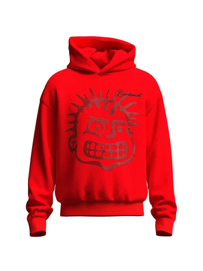 Harajuku Vintage Dark men hoodie Y2k Design Hot Diamond Sweatshirt Winter Hip Hop fashion Trend Cartoon loose couple jumper