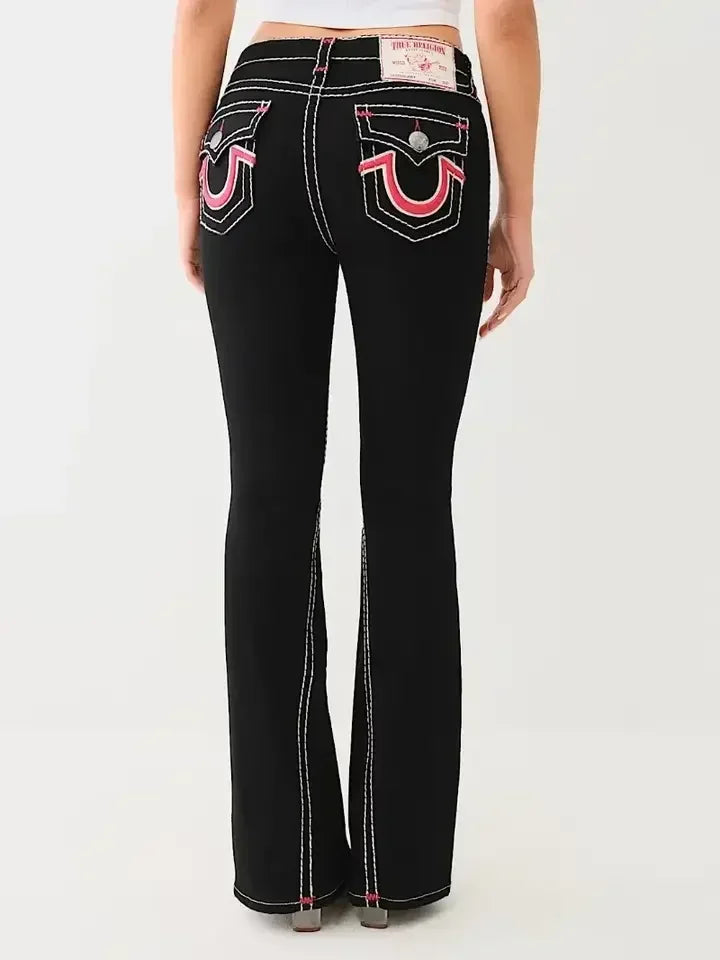 Gothic Embroidery High Waited Jeans Woman Street Harajuku Hip Hop Vintage Y2k Baggy Jeans Women Casual Black Jeans Pants Women