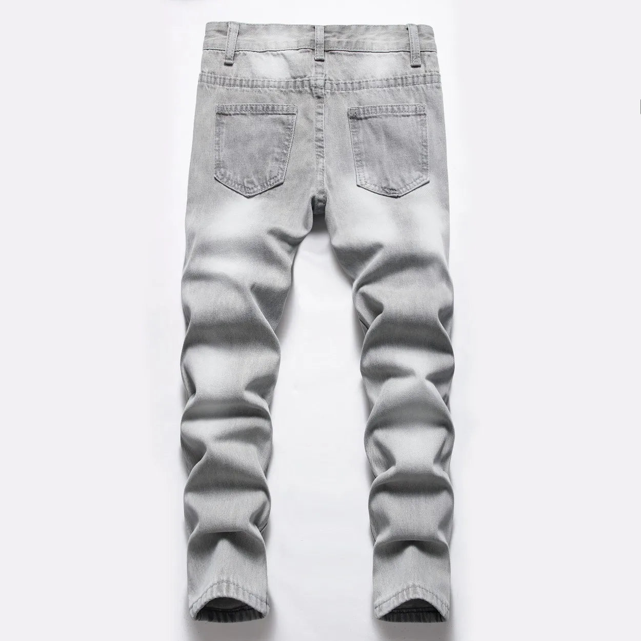 Jeans Boys Straight Ripped Children Washed Distressed Pockets Stretch Casual Denim Trousers Big Kids Streetwear 2025 Hole Pants