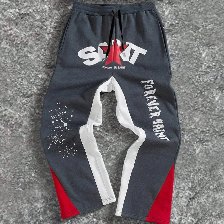 Two-piece black suit Y2K fashion pattern hoodie men clothing Harajuku Gothic women chic sports pants couple suit sportswear