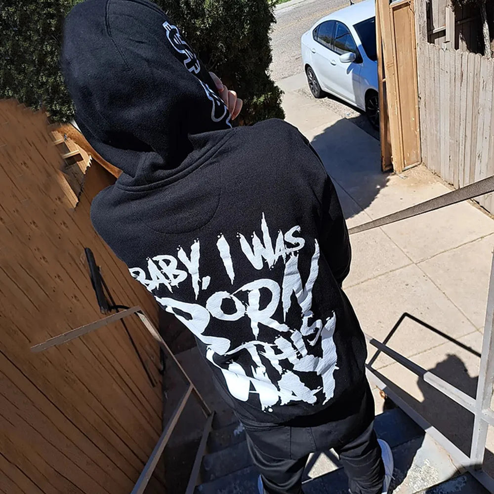 Streetwear Clothing Y2k Men Women New Sweatshirt Cartoon Pattern Printing Oversized Hoodie Harajuku Gothic Black Pullover Hoodie