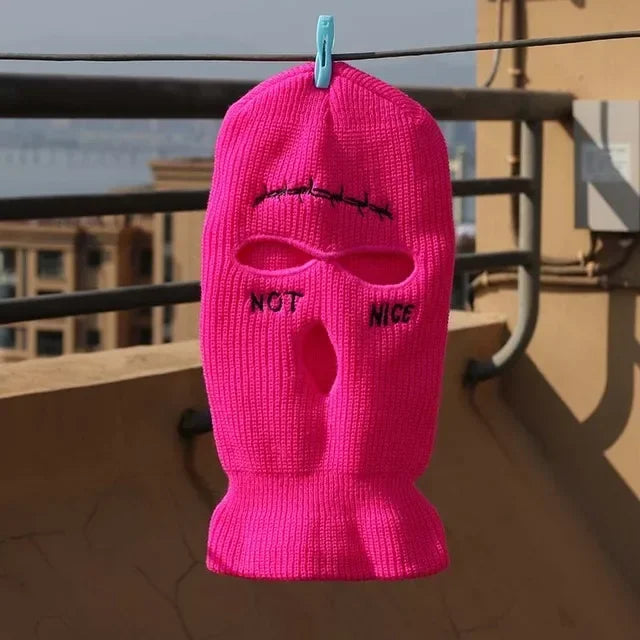 Embroidery Balaclava 3 Hole Full Face Mask Army Tactical Mask Ski Winter Hat Halloween Party Balaclava Cycling Hedging Cap