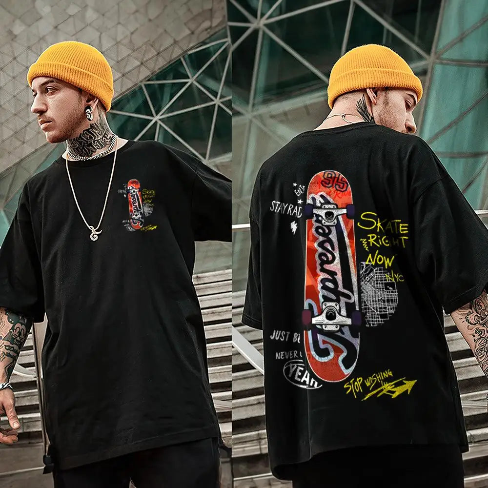 Man Hip Hop T-Shirt 3d Skateboard Men's Sport Shirt Oversized Loose Sweatshirt Casual Short Sleeve Tee Top High Quality Clothing