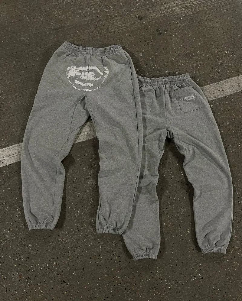 Punk hip hop fashion popular men suit American new Gothic Harajuku embroidery design jumper oversized loose casual tracksuit