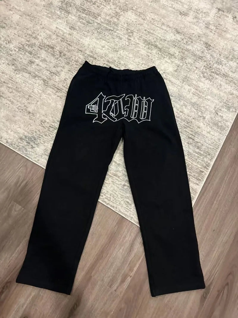 Harajuku streetwear men clothing Set 2025 New style American letter print sportswear fashionable new loose casual couple set