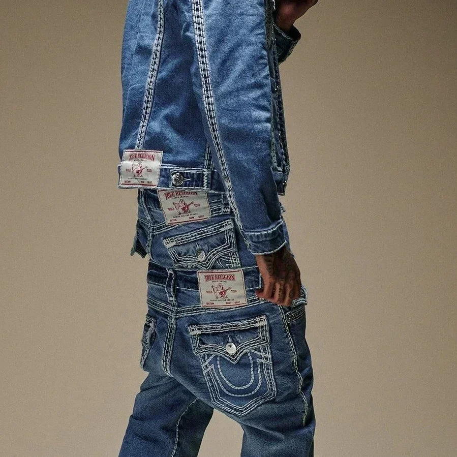 Hip Hop High Street Denim Pants Trouser Harajuku Vintage Wear Gothic Baggy Buddha Embroidered Logo Jeans Couples Y2k Clothes