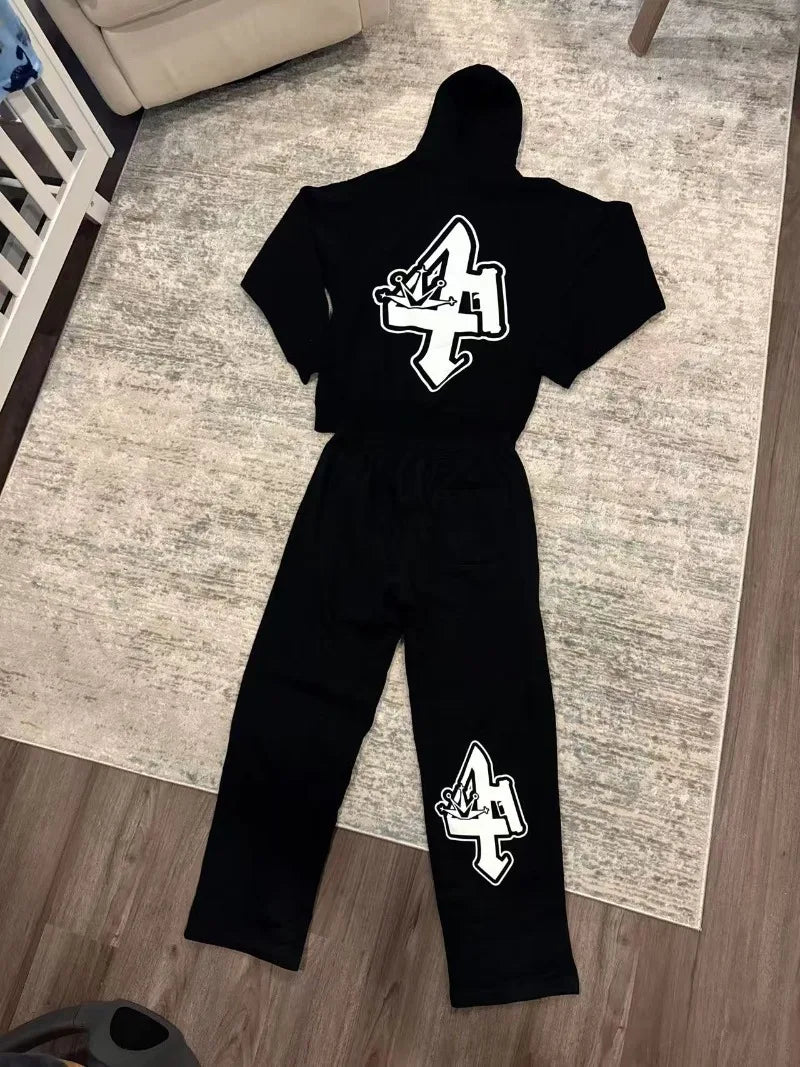 Harajuku streetwear men clothing Set 2025 New style American letter print sportswear fashionable new loose casual couple set