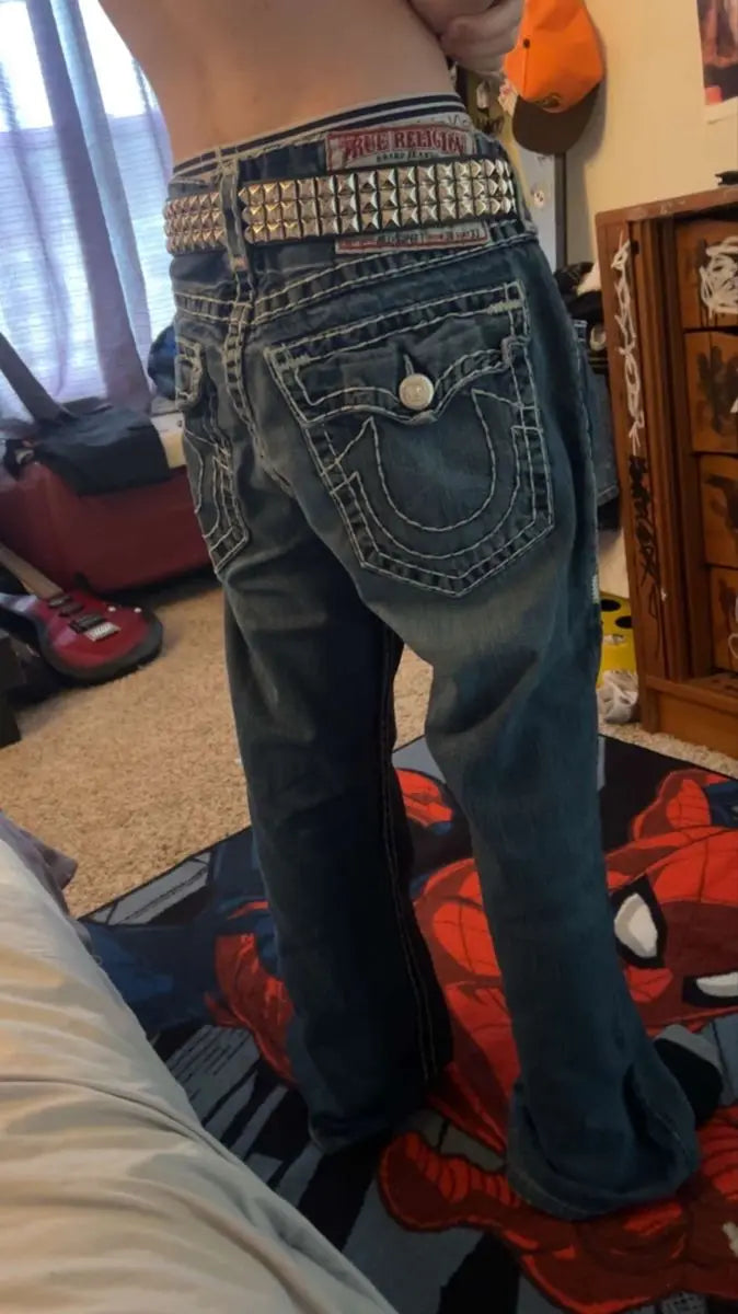 Hip Hop High Street Denim Pants Trouser Harajuku Vintage Wear Gothic Baggy Buddha Embroidered Logo Jeans Couples Y2k Clothes